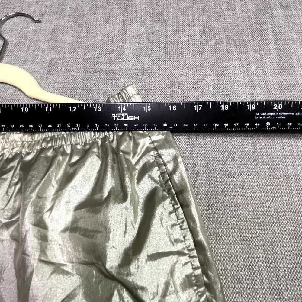 Ixspa by Jamie Sadock Windbreaker Pants Mens Large Metallic Silver Tapered Leg
